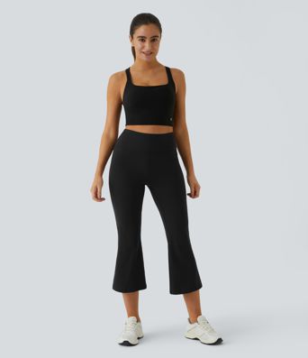 DayStretch High Waisted Pocket Capri Flare Yoga Leggings