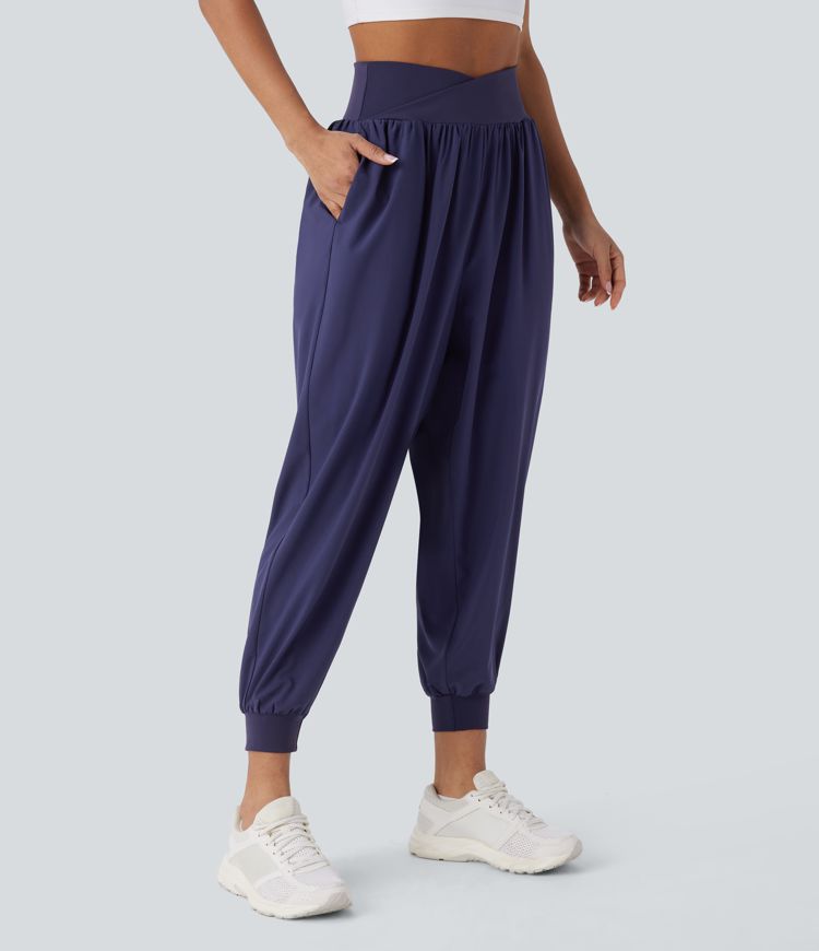 Breezeful™ Crossover High Waisted Side Pockets Quick Dry Yoga Joggers