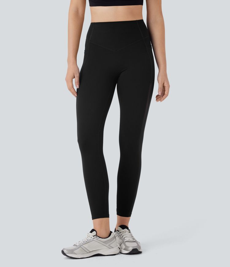 Halara UltraSculpt™ SoCinched High Waisted Butt Lifting Tummy Control Side Pocket Contrast Mesh Workout Leggings