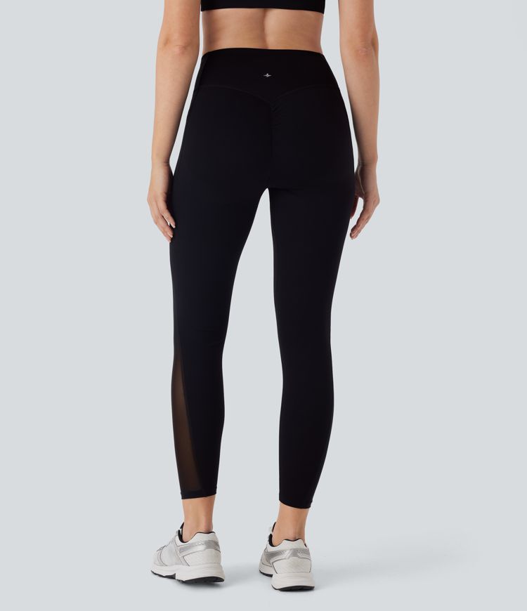 Halara UltraSculpt™ SoCinched High Waisted Butt Lifting Tummy Control Side Pocket Contrast Mesh Workout Leggings