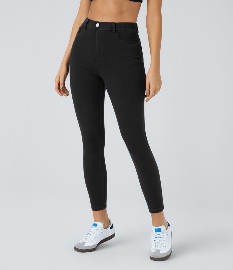 HalaraMagic™ High Waisted Multiple Pockets Stretchy Knit Denim Work Leggings