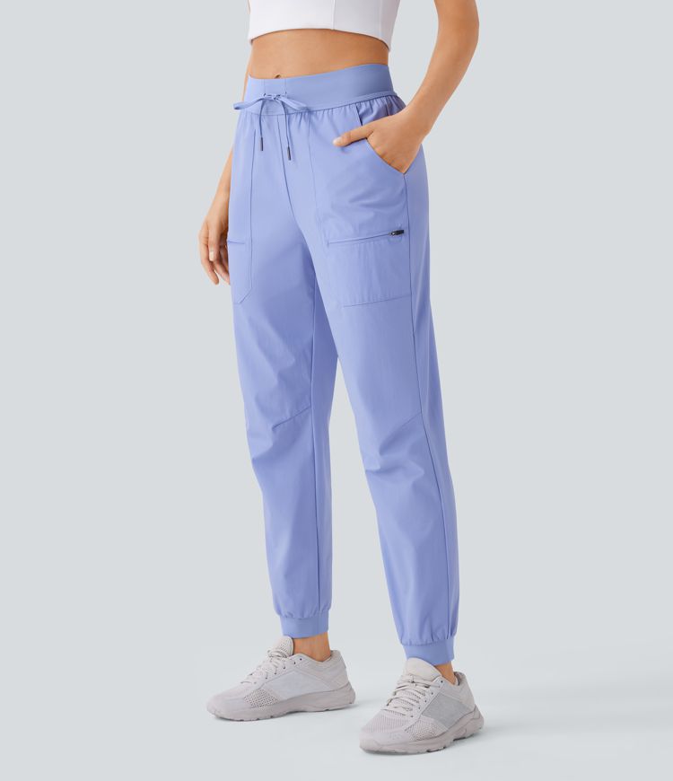 Joggers senderismo tiro medio resistente desgaste repelente agua cordón múltiple bolsillo