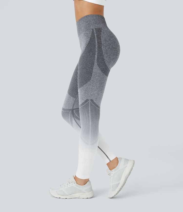 Seamless Flow High Waisted Gradient Running Leggings