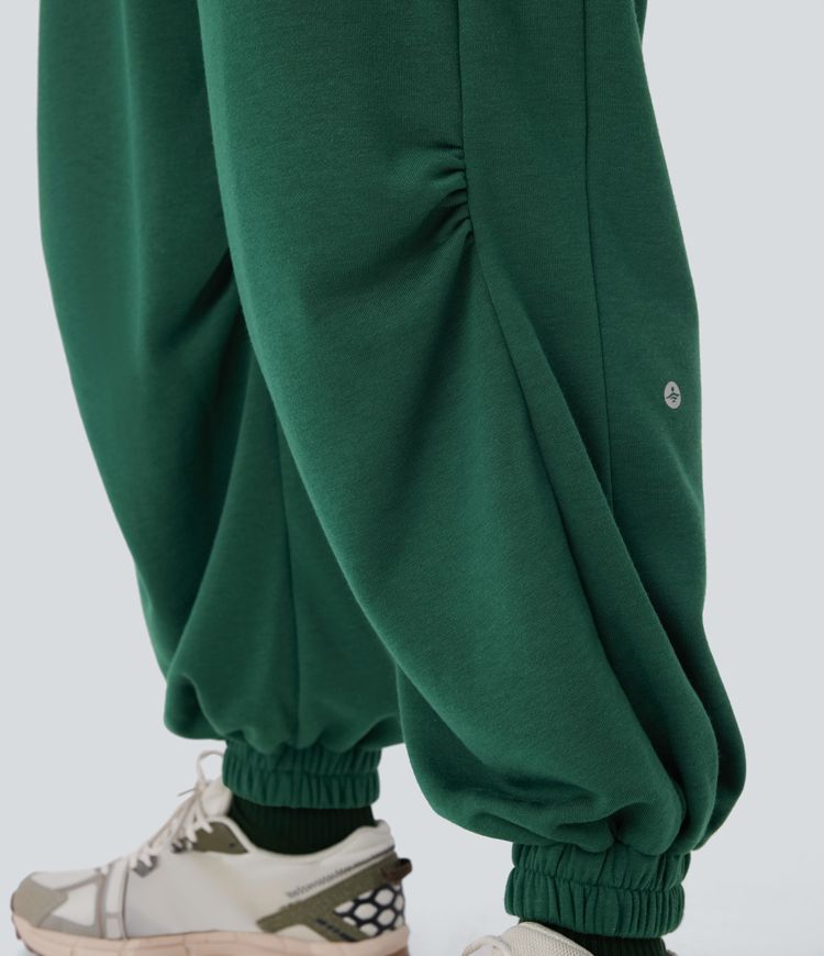 Jogging de running taille haute avec poches et cordon de serrage