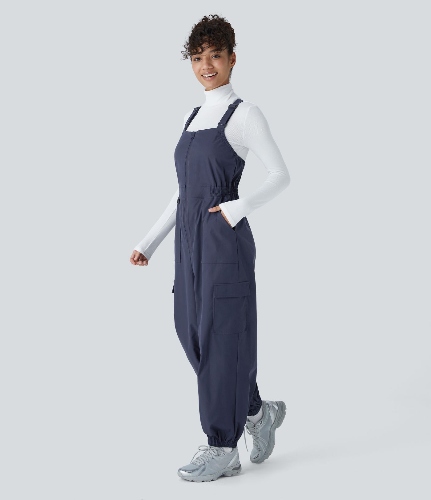 Water Repellent Wear-Resistant Zipper Pockets Camping Overalls