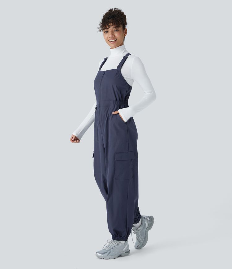Water Repellent Wear-Resistant Zipper Pockets Camping Overalls