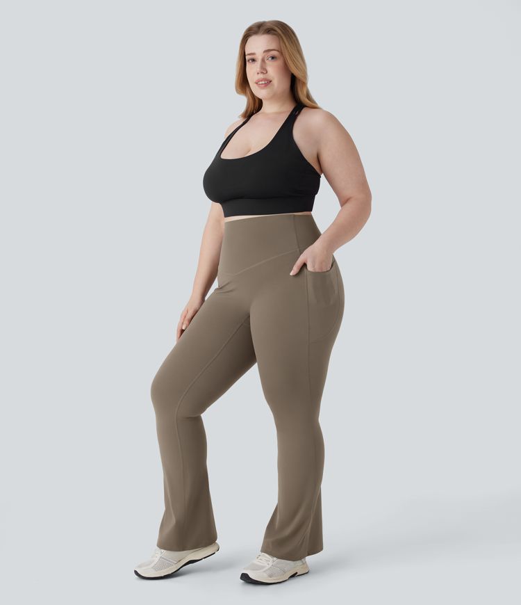 Halara UltraSculpt™ High Waisted Tummy Control Pocket Shaping Yoga Bootcut Plus Size Leggings