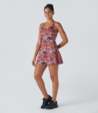 Floral Print Pickleball Active Dress-Easy Peezy Edition