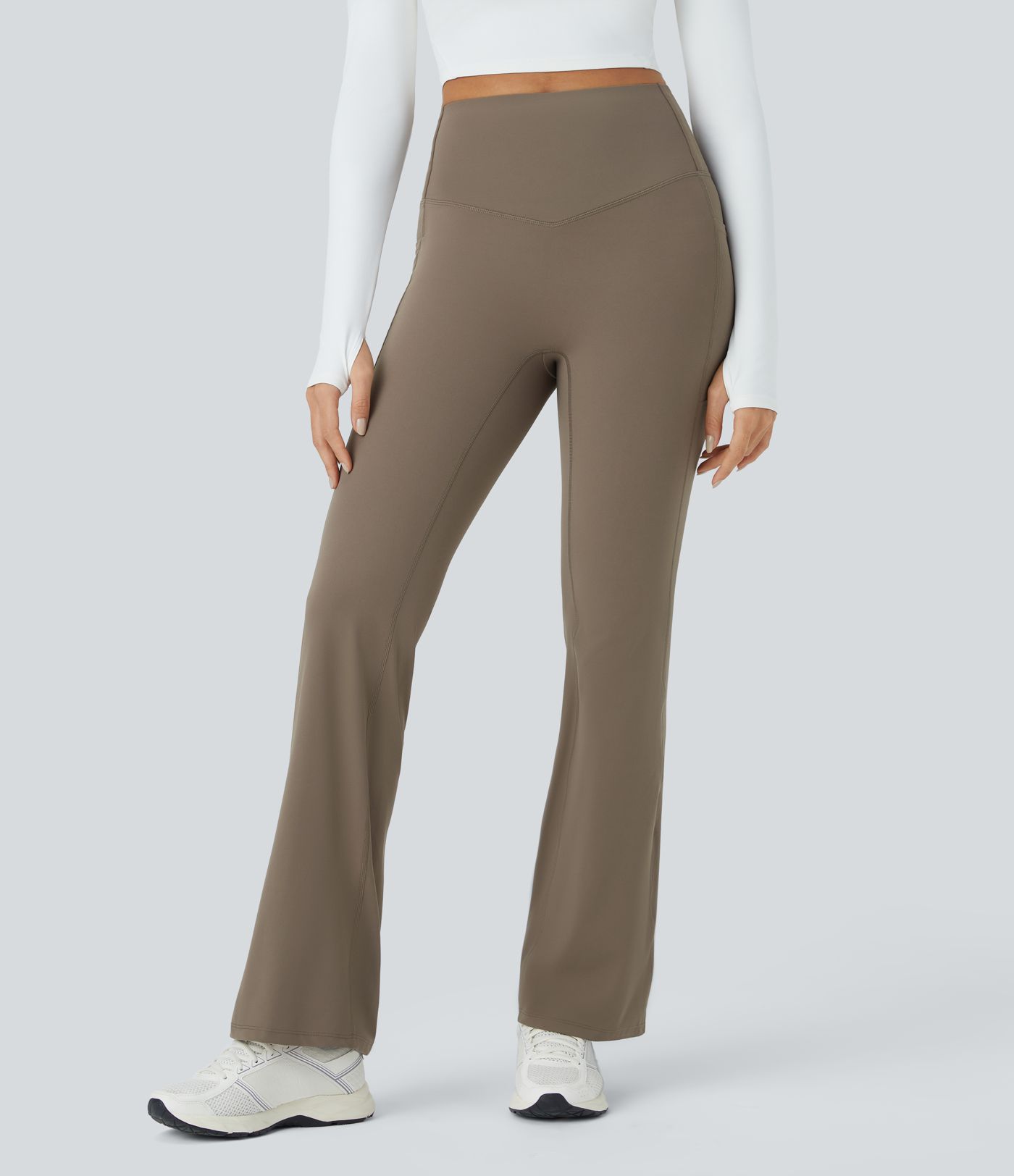 Halara UltraSculpt™ High Waisted Tummy Control Pocket Crossover Ruched Shaping Yoga Leggings