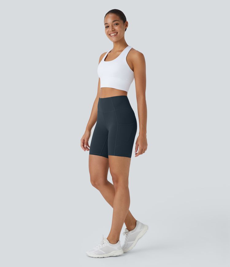 Pantalón corto UltraSculpt™ ciclista correr bolsillo lateral tiro alto 17.5cm