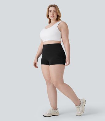 SoftlyZero™ QuickDry High Waisted Tummy Control Ruched Running Plus Size Biker Shorts 2.5'' SoftlyZero™ QuickDry High Waisted Tummy Control Ruched Running Plus Size Biker Shorts 2.5''