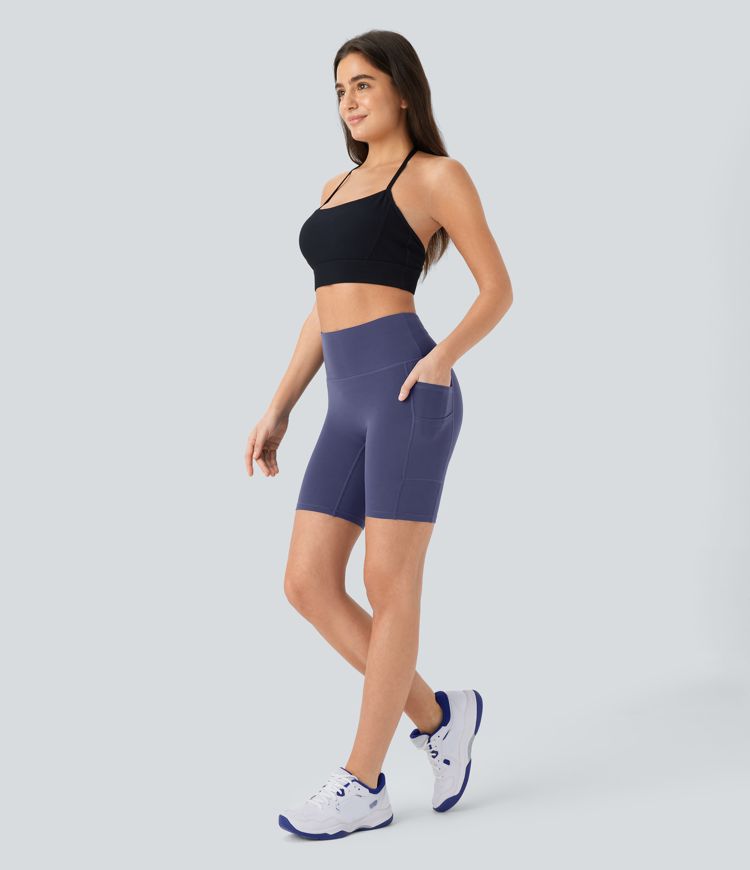 SoftlyZero™ High Waisted Double Pockets Yoga Biker Shorts 7''-UPF50+