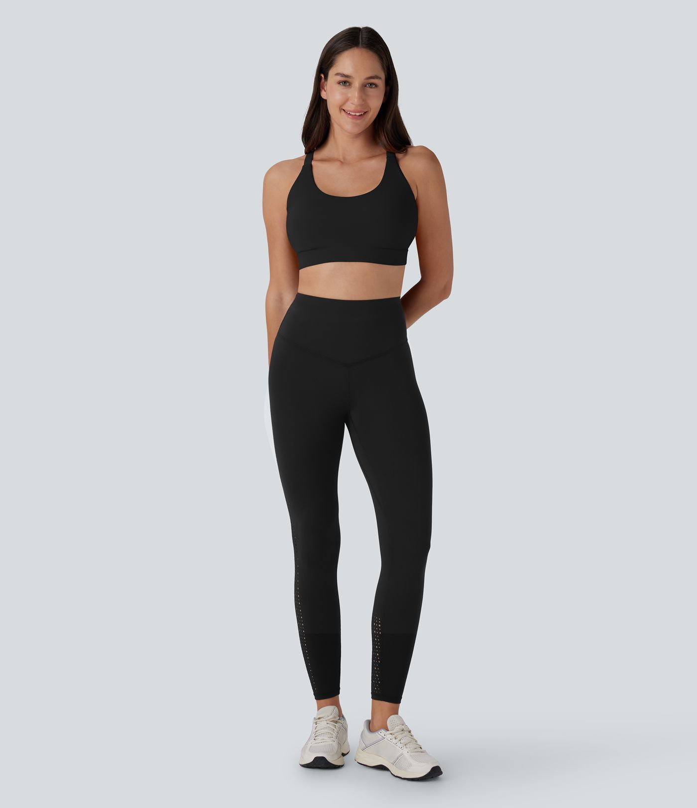 SpeedWave™ Medium Support Molded Cups Perforated Adjustable Hook Quick Dry Workout Sports Bra A-C Cups