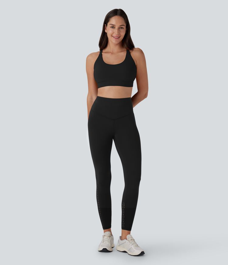 SpeedWave™ Medium Support Molded Cups Perforated Adjustable Hook Quick Dry Workout Sports Bra A-C Cups