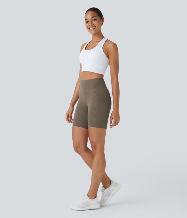 Short de cycliste d'entraînement taille haute avec poche Halara UltraSculpt™ 7''