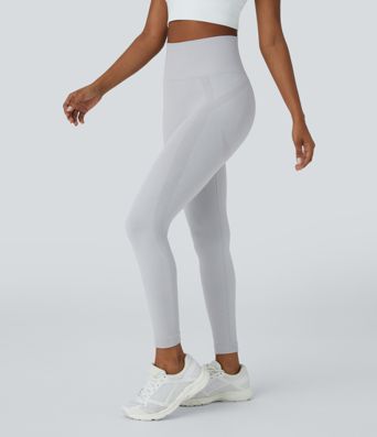 Nahtlose Passform, mit hoher Taille, geraffte 7/8-Yoga-Leggings
