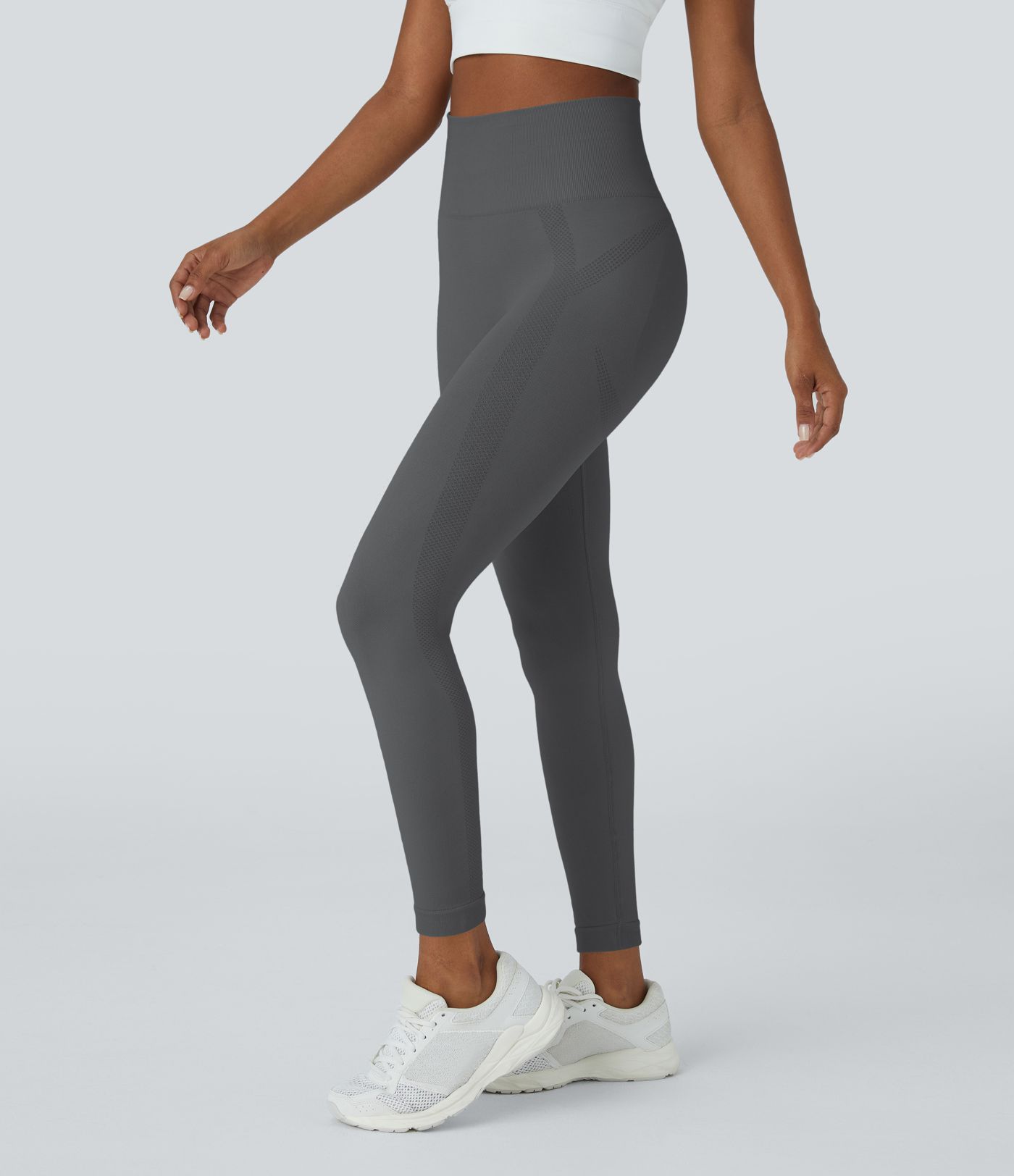 Legging de yoga 7/8 sans couture Seamless taille haute, froncé