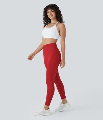 OneForm Seamless Flow High Waisted Ruched 7/8 Yoga Leggings