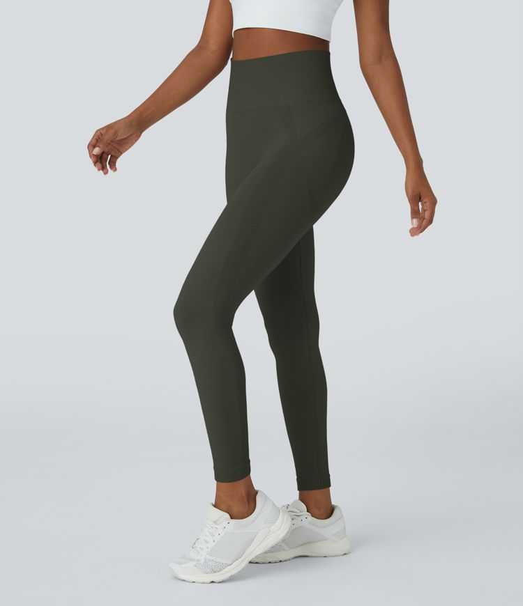 OneForm Seamless Flow High Waisted Ruched 7/8 Yoga Leggings