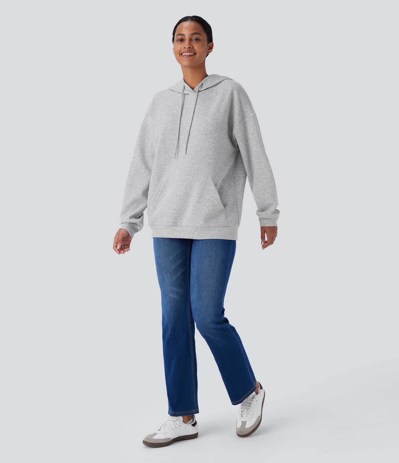Hooded Drawstring Long Sleeve Kangaroo Pocket Crossover Casual Sweatshirt Hooded Drawstring Long Sleeve Kangaroo Pocket Crossover Casual Sweatshirt