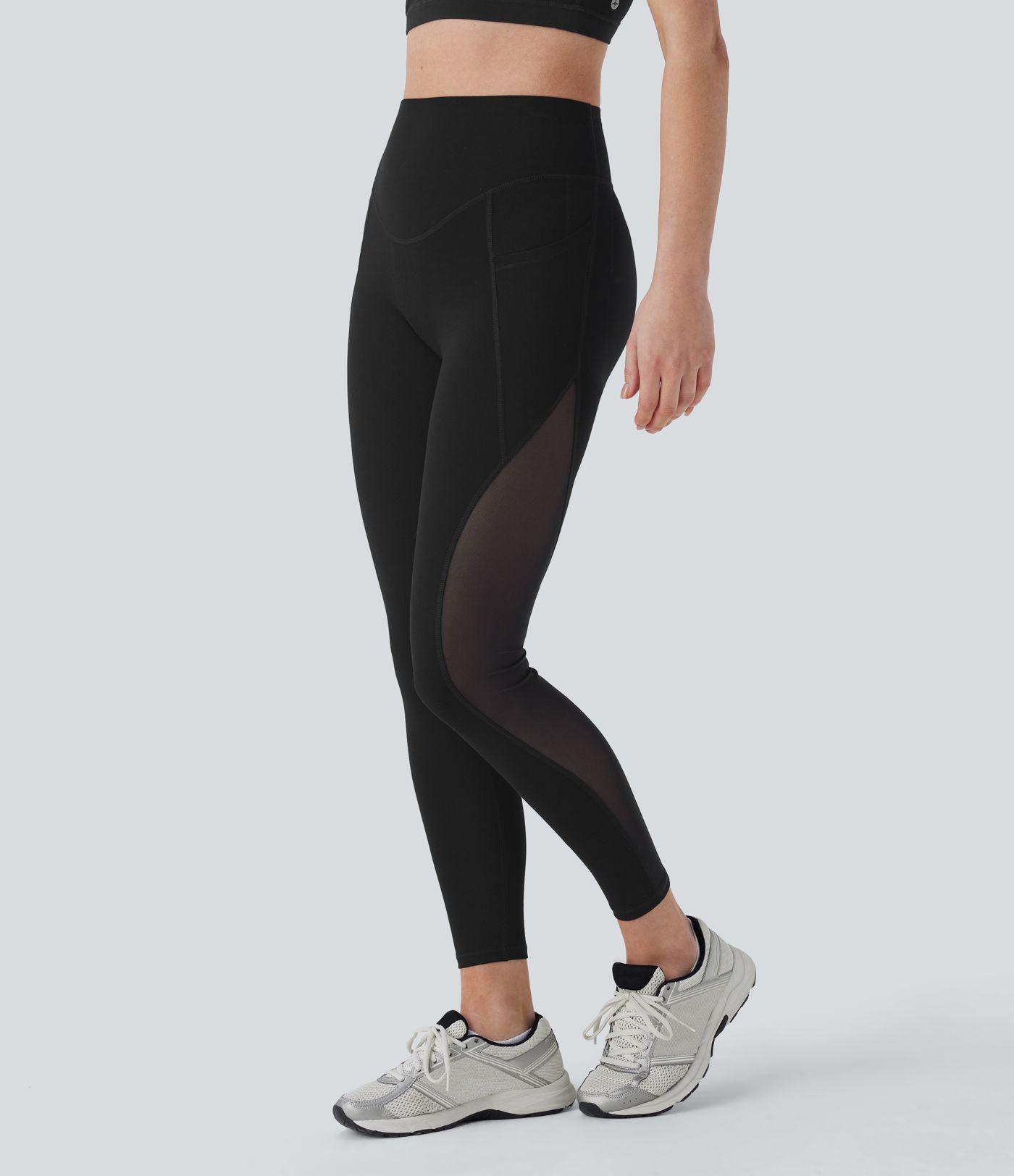 Halara UltraSculpt™ Super High Waisted Butt Lifting Tummy Control Pocket Contrast Mesh Shaping Workout Leggings