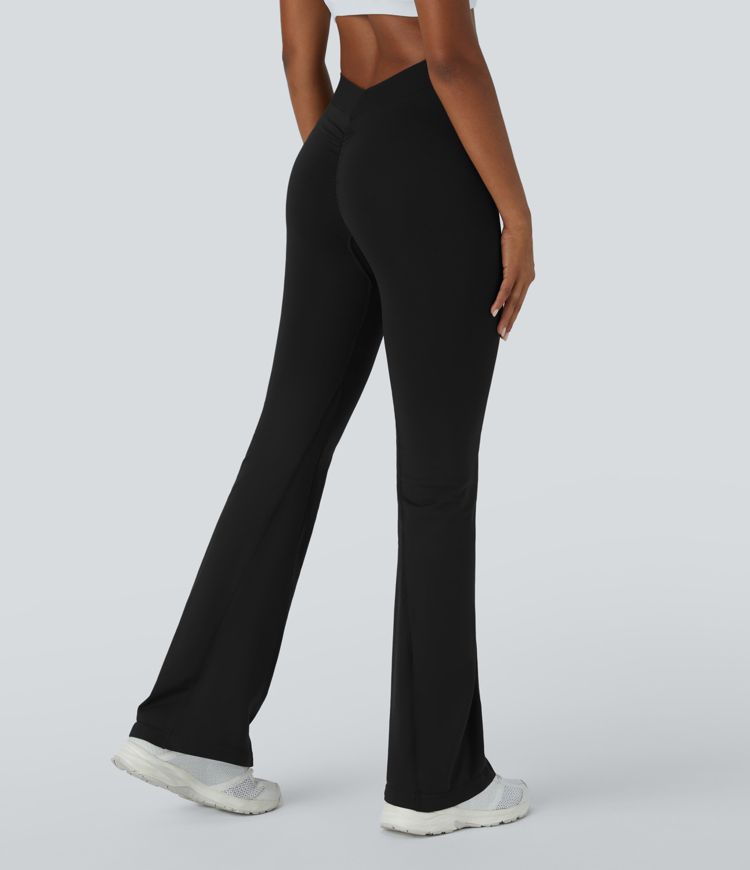 Seamless Flow High Waisted Ruched Yoga Flare Pants