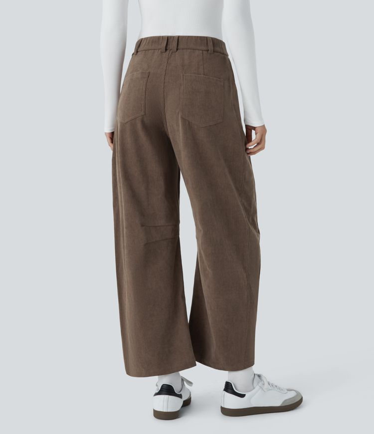 【PORTERNA】Bleak corduroy pintuck trousers John Blair Relaxed-Fit Hidden Elastic Wide-Wale Corduroy Pants