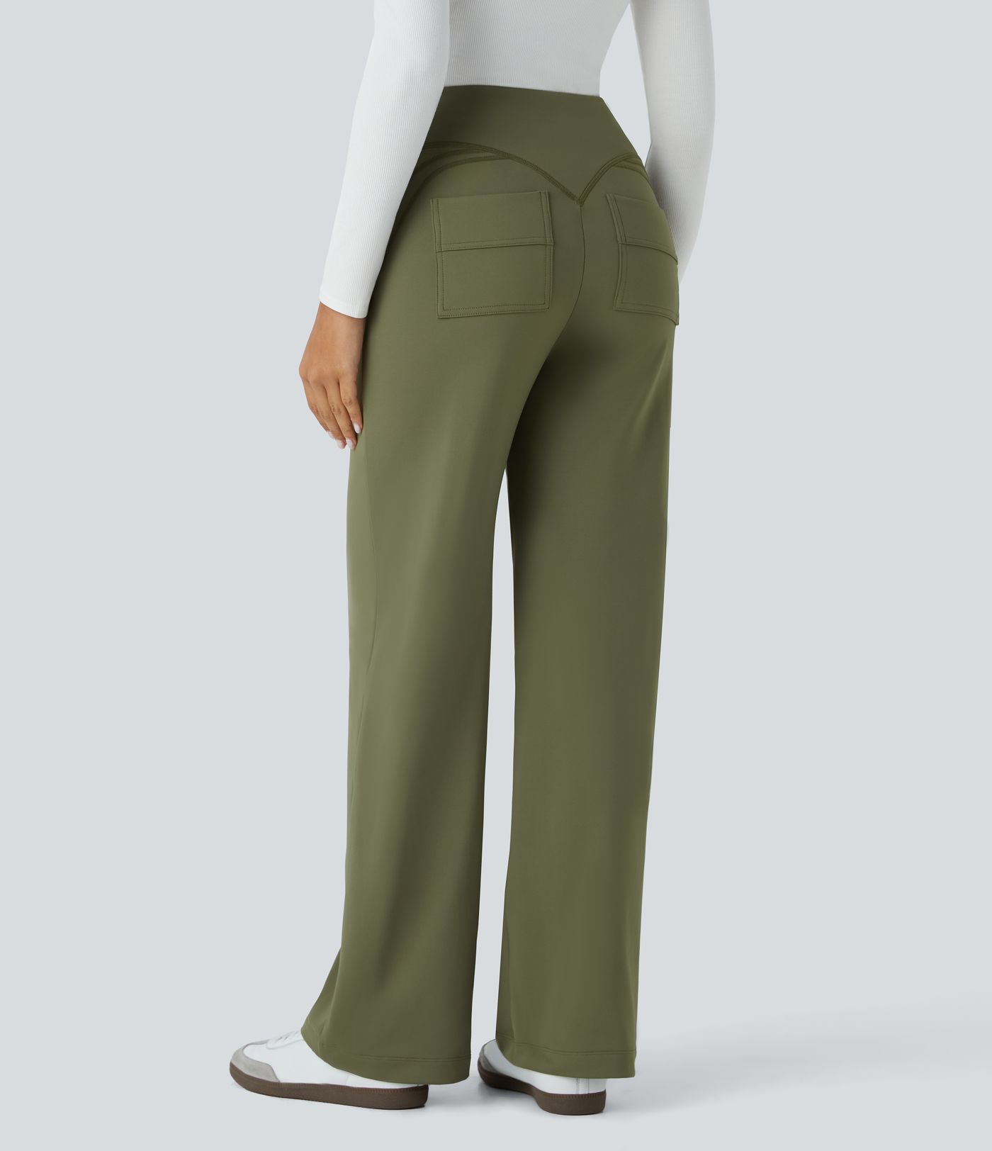 Pantalon décontracté Softlyzero™ thermique taille haute avec poches arrière latérales