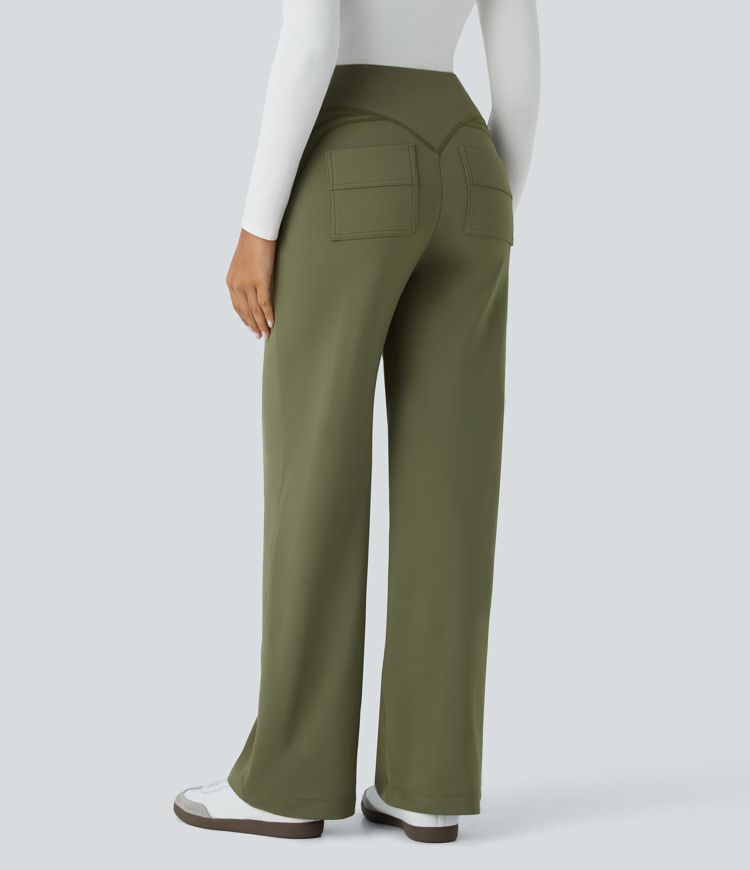 Pantalon décontracté Softlyzero™ thermique taille haute avec poches arrière latérales