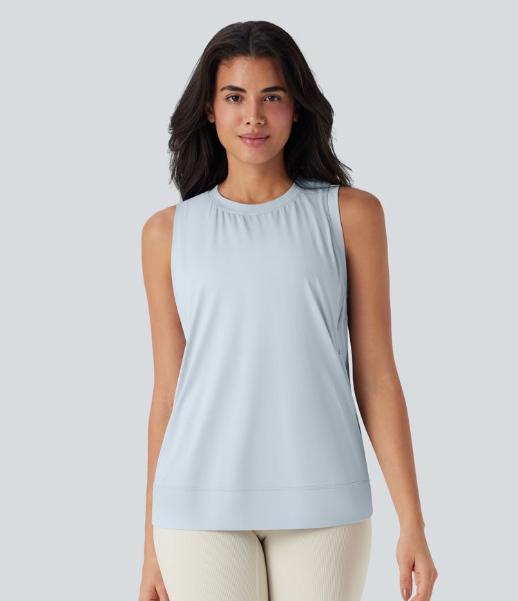 Débardeur de yoga col rond Cool Touch avec poches latérales - UPF50+