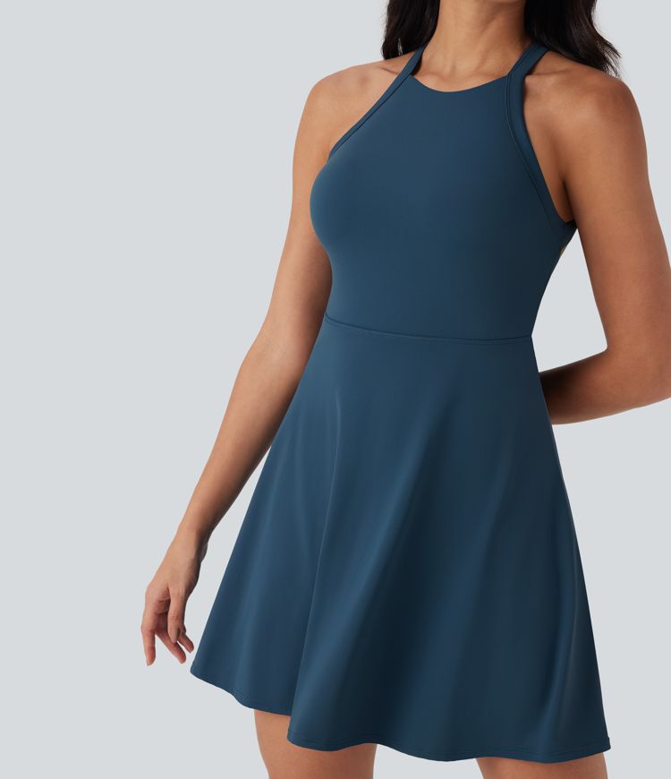 Softlyzero™ Airy, rückenfreies, gedrehtes Cool Touch-Tanz-Aktivkleid – Easy Peezy