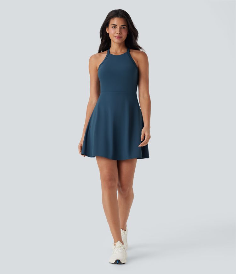 Softlyzero™ Airy, rückenfreies, gedrehtes Cool Touch-Tanz-Aktivkleid – Easy Peezy