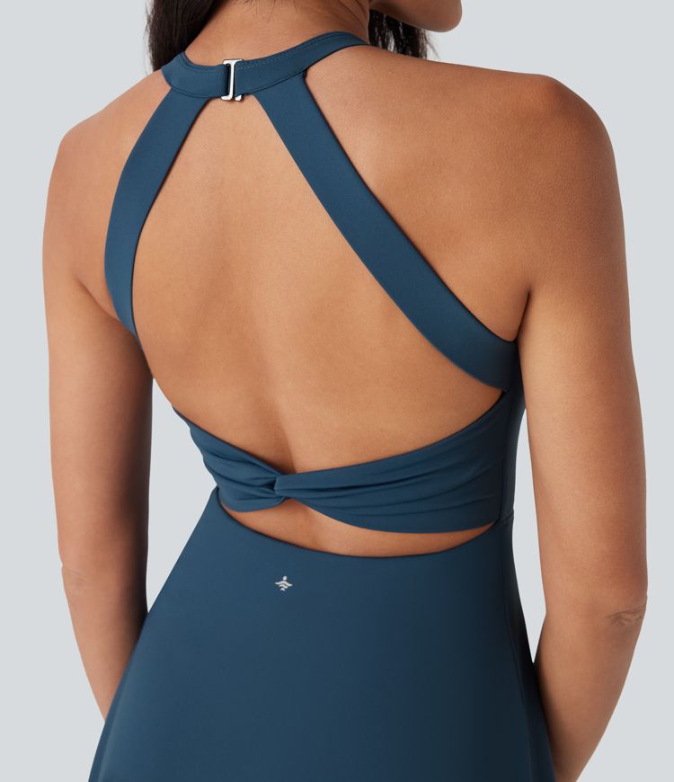 Softlyzero™ Airy, rückenfreies, gedrehtes Cool Touch-Tanz-Aktivkleid – Easy Peezy