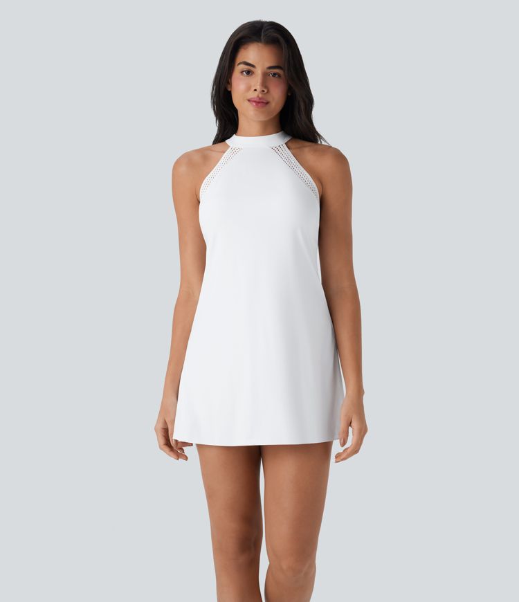 Softlyzero™ Airy Backless Tie Back 2-in-1 Cool Touch Mini Yoga Active Dress with Side Pocket-UPF50+