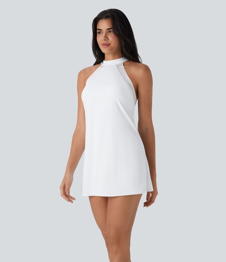 Softlyzero™ Airy Backless Tie Back 2-in-1 Cool Touch Mini Yoga Active Dress with Side Pocket-UPF50+