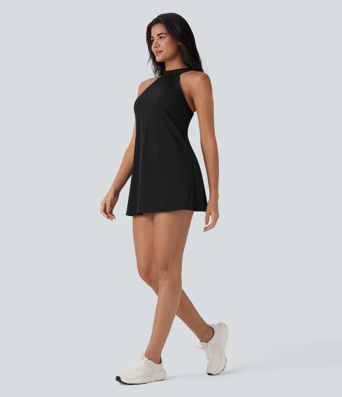 Softlyzero™ Airy Backless Tie Back 2-in-1 Cool Touch Mini Yoga Active Dress with Side Pocket-UPF50+