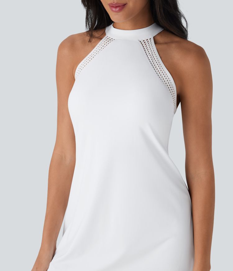 SoftlyZero™ Airy Tie Back 2-in-1 Cool Touch Mini Yoga Active Dress with Pocket-UPF50+