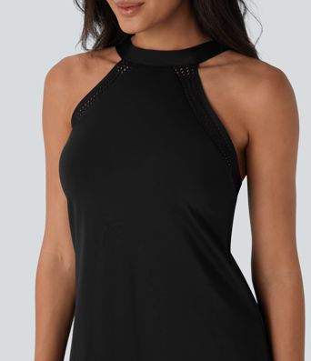 Softlyzero™ Airy Backless Tie Back 2-in-1 Cool Touch Mini Yoga Active Dress with Side Pocket-UPF50+