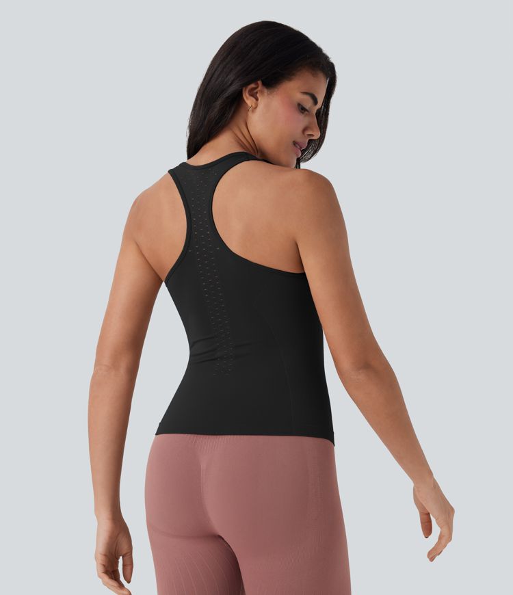 Backelss Racerback Cut Out Yoga Tank Top