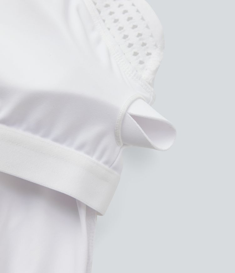 Top de yoga Softlyzero™ Airy halter drapeado con espalda abierta y tacto fresco - UPF50+