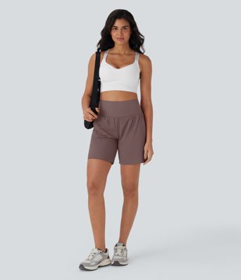 SoftlyZero™ Airy Super High Waisted 2-in-1 Cool Touch Yoga Shorts 7" with Pockets