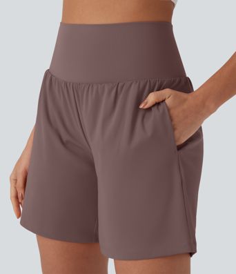 SoftlyZero™ Airy Super High Waisted 2-in-1 Cool Touch Yoga Shorts 7" with Pockets