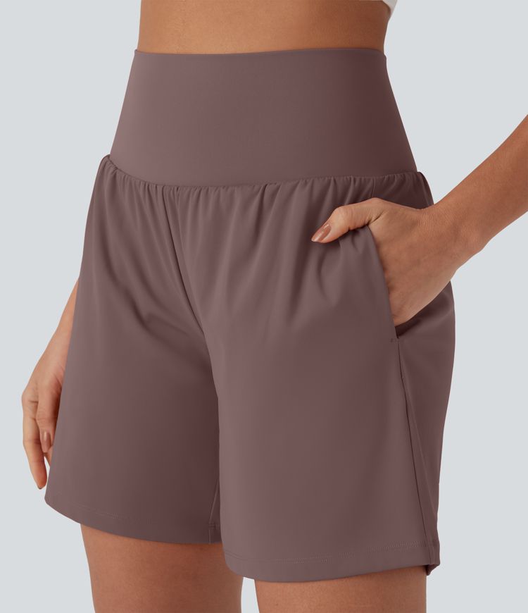SoftlyZero™ Airy Super High Waisted 2-in-1 Cool Touch Yoga Shorts 7" with Pockets