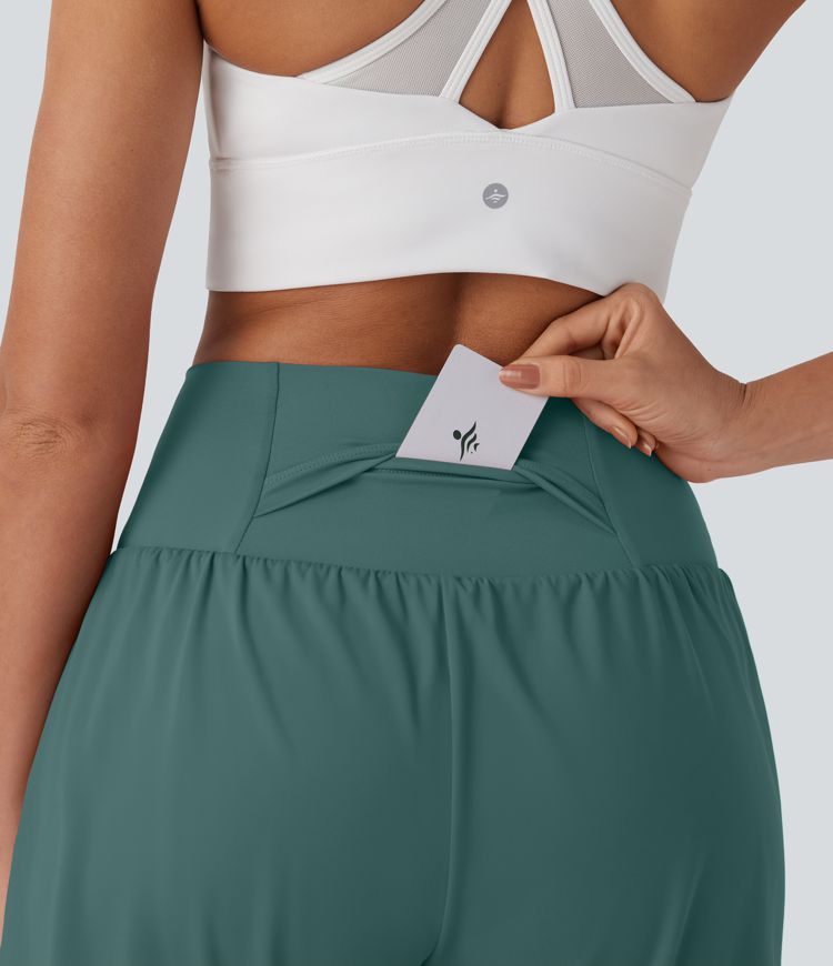 SoftlyZero™ Airy Super High Waisted 2-in-1 Cool Touch Yoga Shorts 7" with Pockets