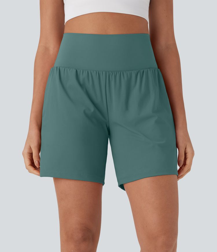SoftlyZero™ Airy Super High Waisted 2-in-1 Cool Touch Yoga Shorts 7" with Pockets