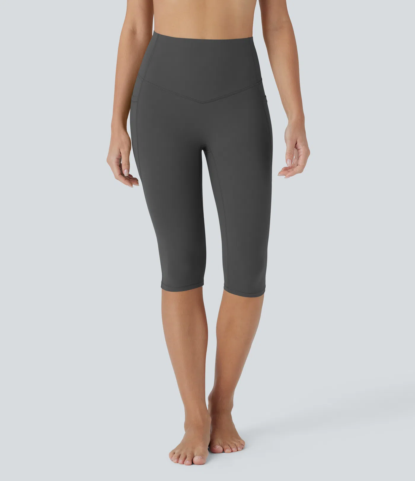 Halara UltraSculpt™ SoCinched High Waisted Tummy Control Pedal Pusher Yoga Leggings with Side Pockets