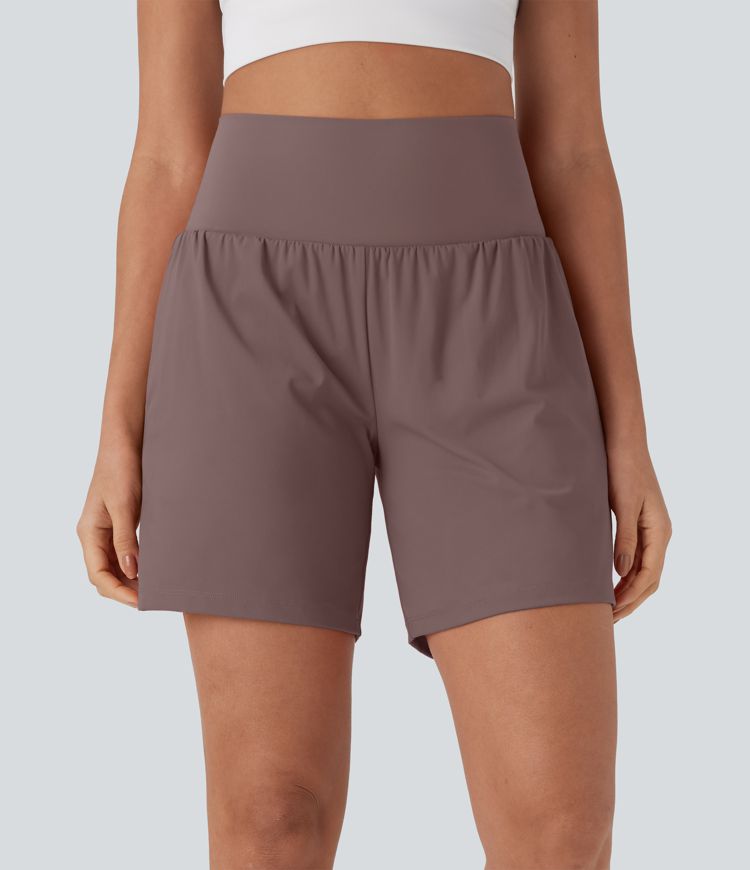 SoftlyZero™ Airy Super High Waisted 2-in-1 Cool Touch Yoga Shorts 7" with Pockets