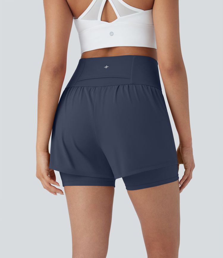 SoftlyZero™ Airy Super High Waisted 2-in-1 Cool Touch Yoga Shorts 5'' with Pockets