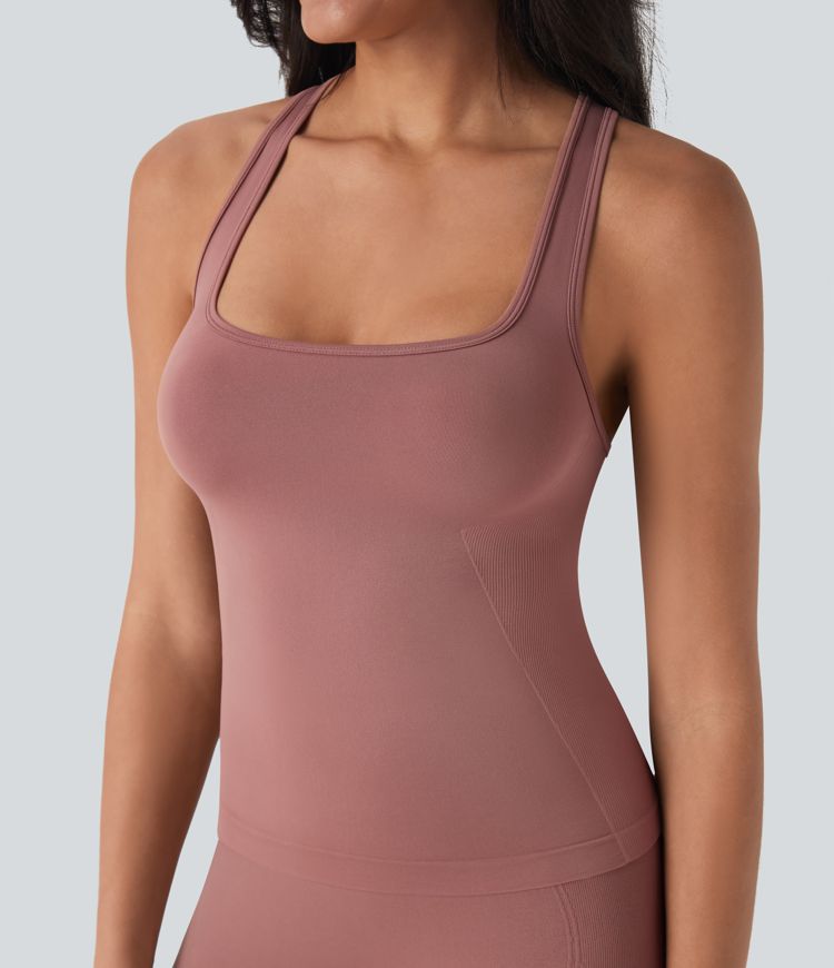 Backelss Racerback Cut Out Yoga Tank Top