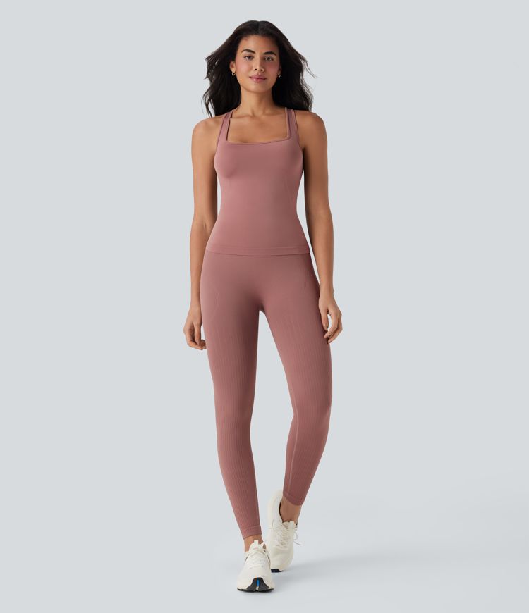 Backelss Racerback Cut Out Yoga Tank Top